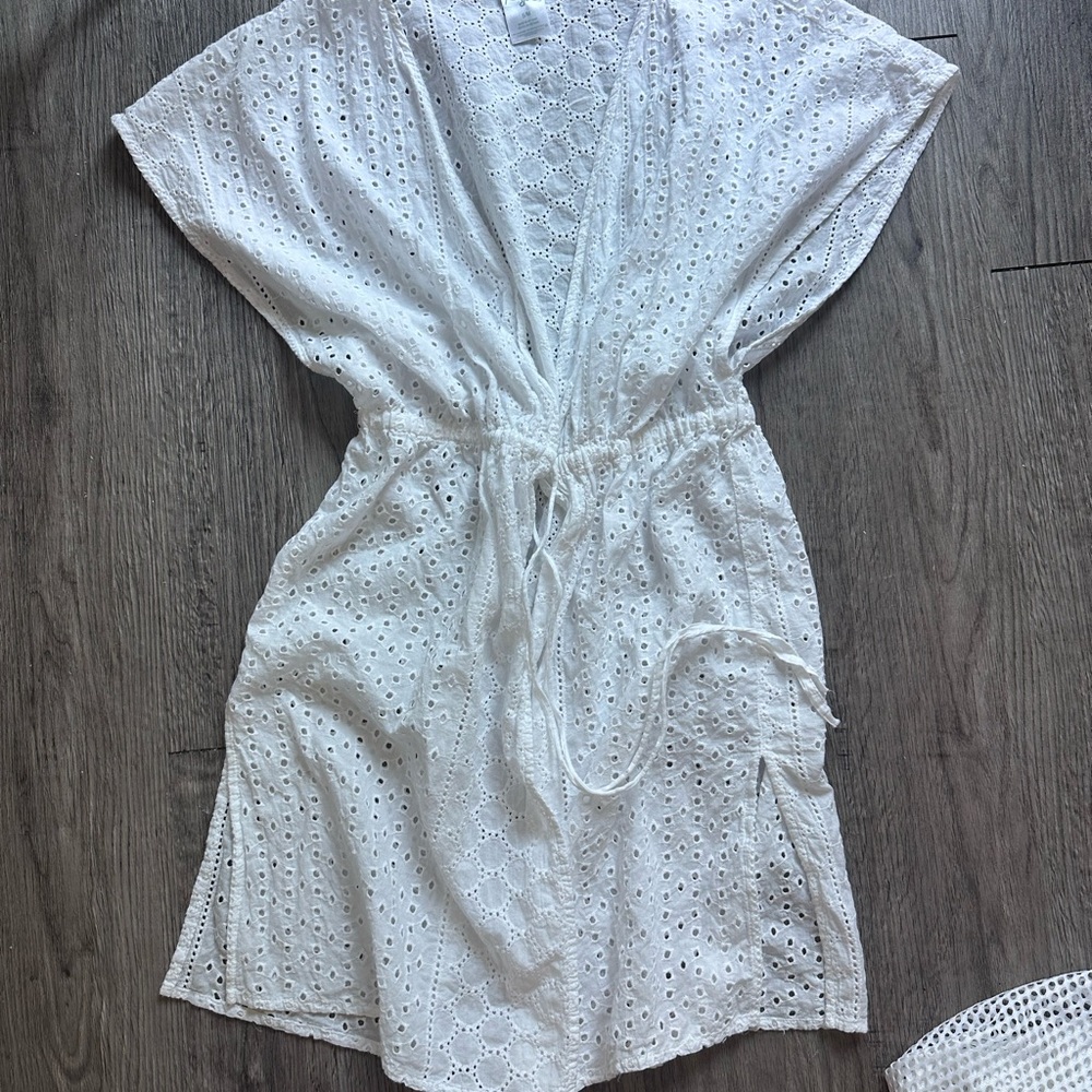 Elegant White Eyelet Dress